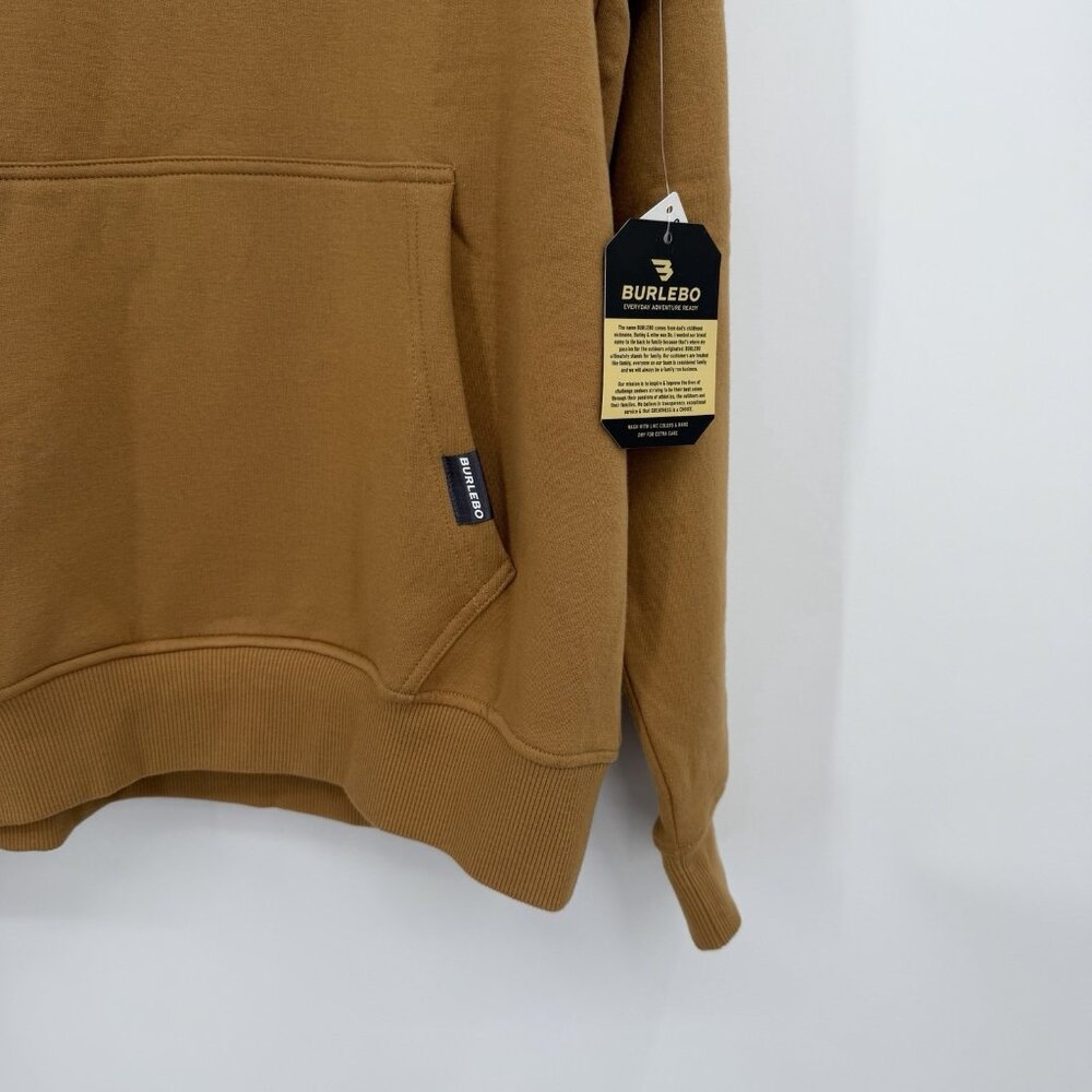 BURLEBO Men's Midweight Fleece Hoodie Sweatshirt M Light Brown Duck Hunting Dog - Picture 6 of 7